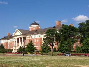 One of the main buildings on the 350 acre North Carolina Research Campus.