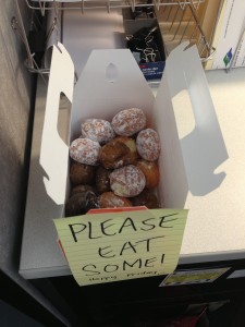 There are donuts in the office...