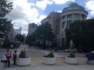 A beautiful day in downtown Raleigh! Looking across Jones St. from the General Assembly.